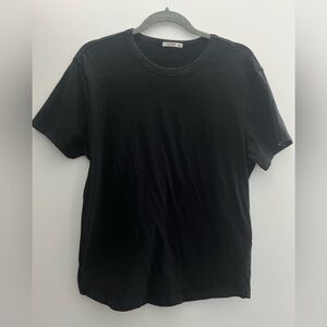 Buck Mason Men’s Pima Curved Hem Tee - Medium Short - Black